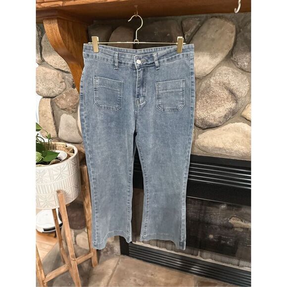 Denim cropped pants high rise - Picture 6 of 9